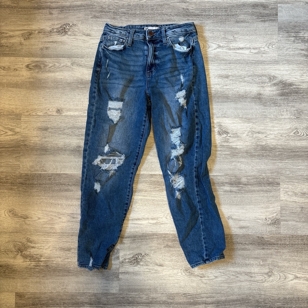 SO High Rise Distressed Blue Women's Jeans